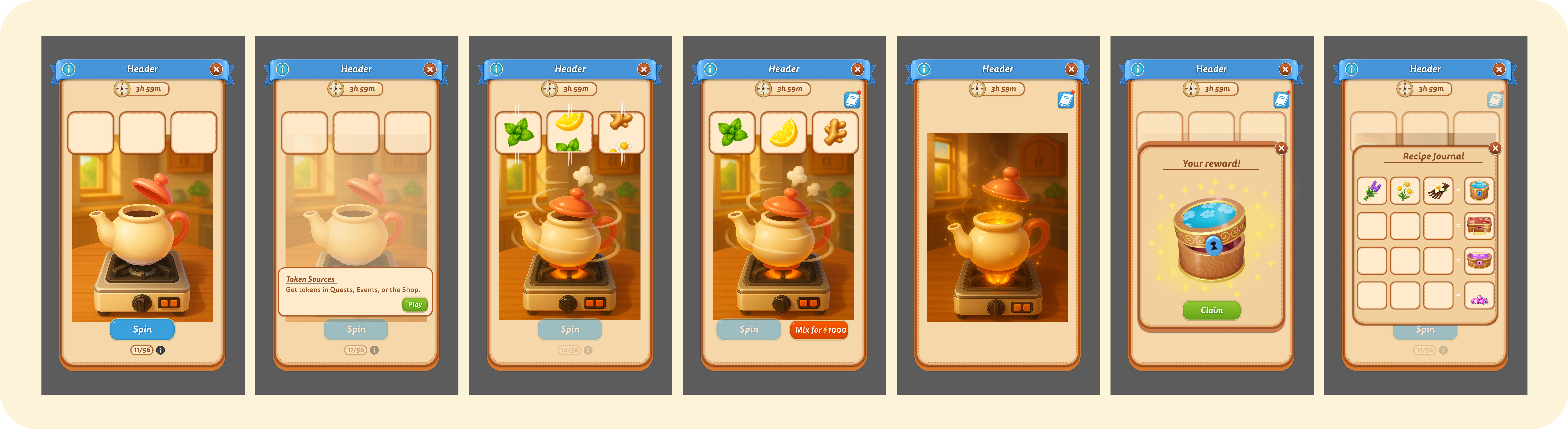 Cooking Roulette third design iteration