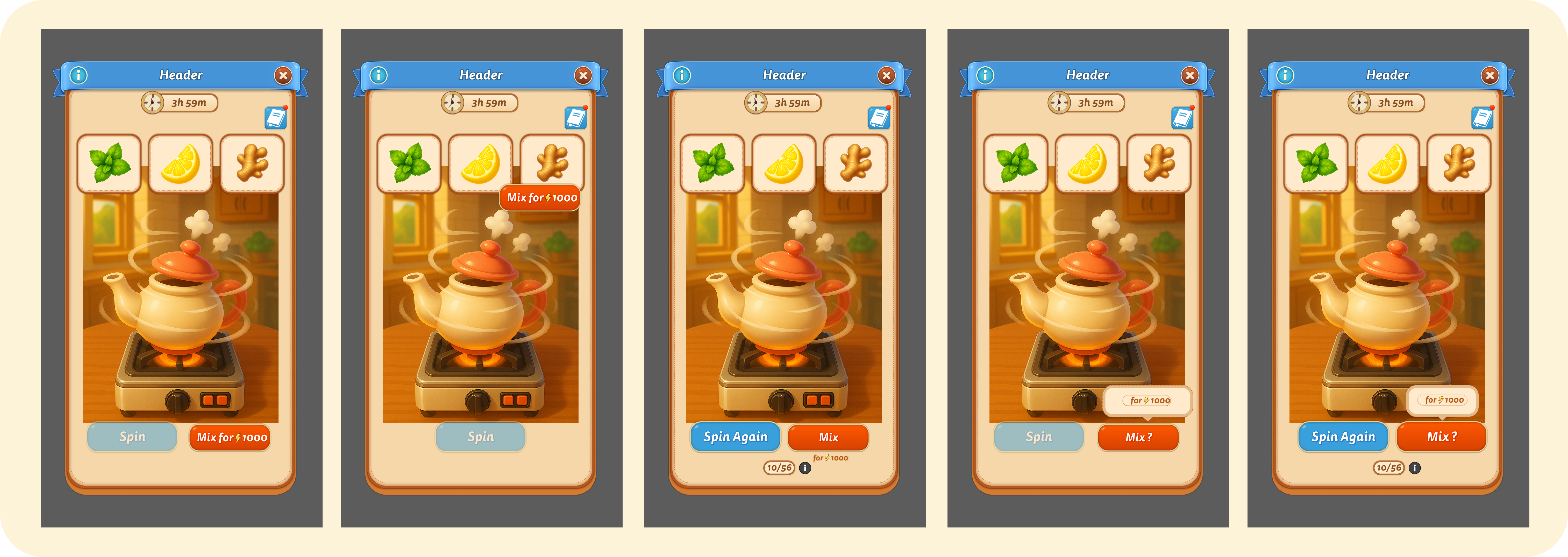 Final Call to Action layout for Cooking Roulette